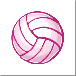 Pink volleyball Posters and Art